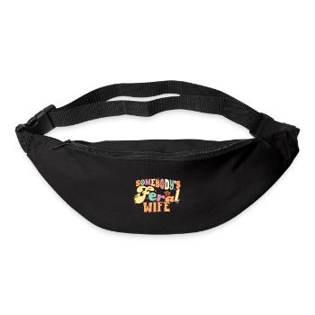 Quelqu’un femme sauvage drôle femme jeu de mots femme groovy - Sac banane - noir - Devant