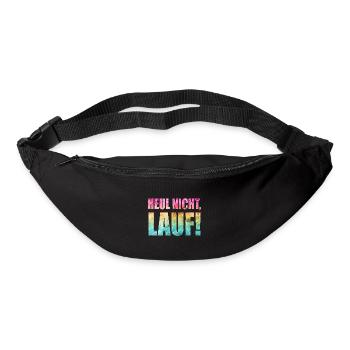 Heul nicht, Lauf! - Laufen, Joggen, Sport, Läufer - Gürteltasche - Schwarz - Vorne