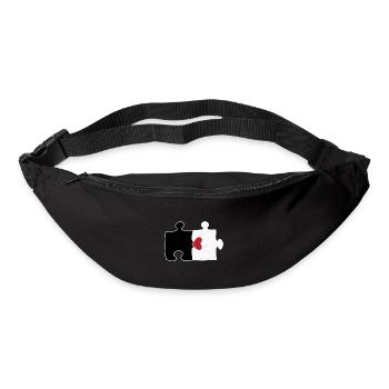 Schwarzes und weißes Puzzle-Design für Puzzle-Fans - Gürteltasche - Schwarz - Vorne
