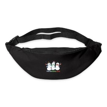 Religieux, Famille, Foi, Espérance, Amour, Noël - Sac banane - noir - Devant