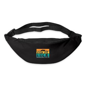 Fish Me Luck Funny Lake River Fishing Pun Boating - Bum bag - black - Front