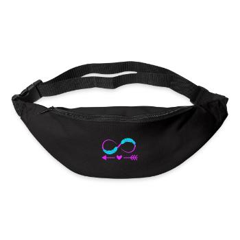 Infinity Sign Love Bow and Feather - Bum bag - black - Front