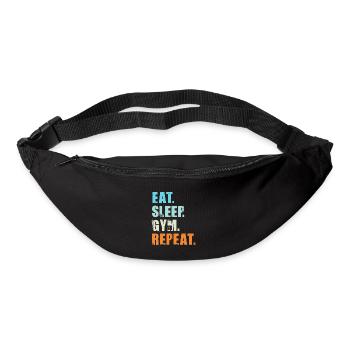EAT SLEEP GYM REPEAT t-shirt workout gym fitness - Bum bag - black - Front