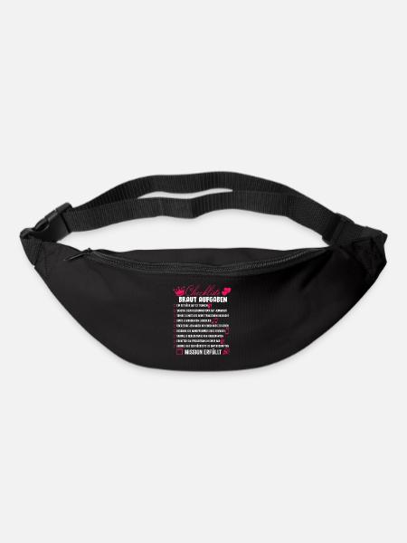 JGA Braut Aufgaben Checklisten T-Shirt Geschenk - Gürteltasche - Schwarz