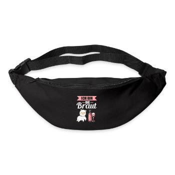 Alpaka Braut Polterabend JGA Junggesellin Outfit - Gürteltasche - Schwarz - Vorne