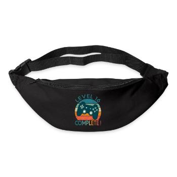 Level 16 cadeau jeux vidéo Anniversaire 16 ans - Sac banane - noir - Devant