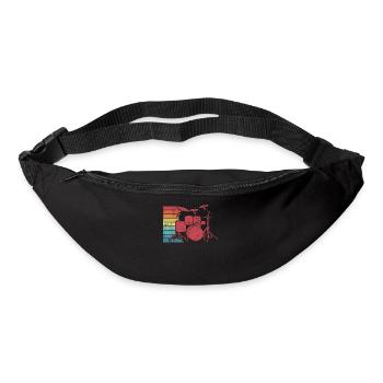 Schlagzeug Schlagzeuger Retro - Gürteltasche - Schwarz - Vorne