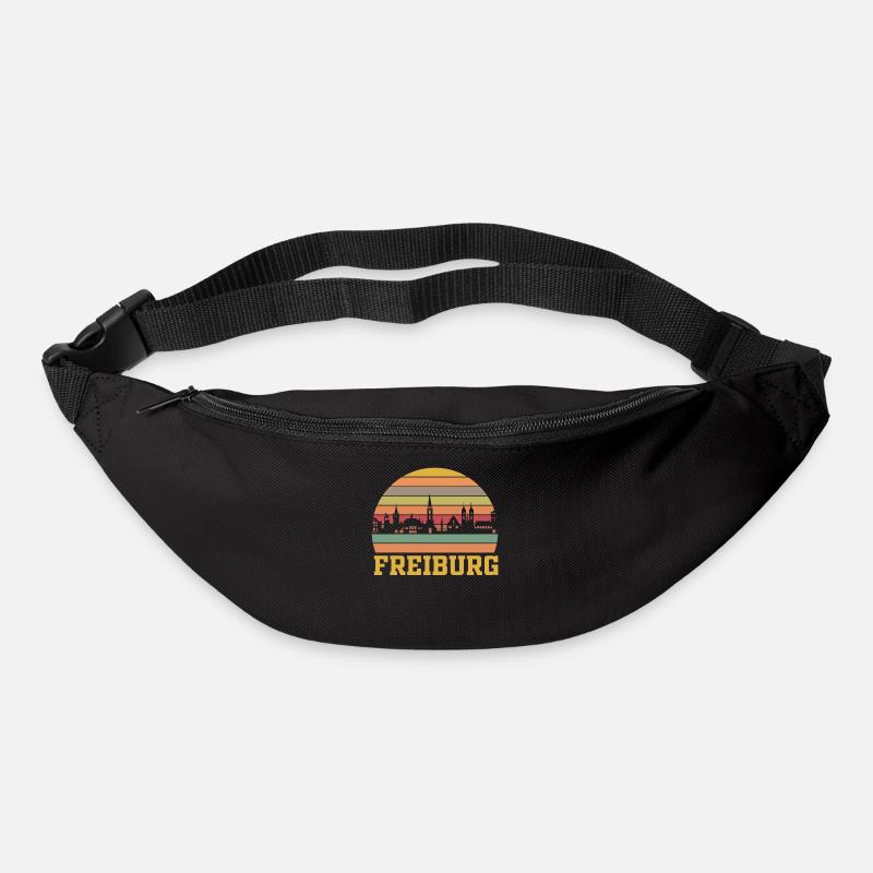 Freiburg | Freiburg Skyline Retro - Gürteltasche - Schwarz