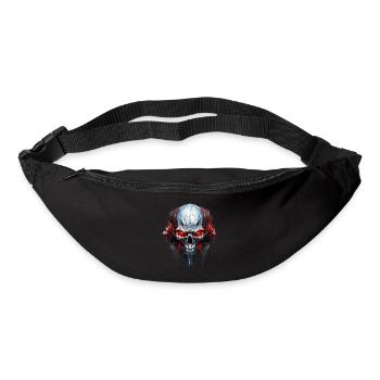 Crâne Crâne Squelette Moto Biker Gang - Sac banane - noir - Devant