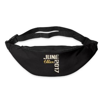 Né(e) en Juin 2017 Cadeau Juin 2017 Anniversaire - Sac banane - noir - Devant
