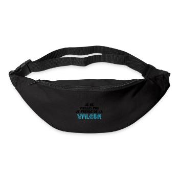 Je ne vieillis pas je prends de la valeur - Sac banane - noir - Devant