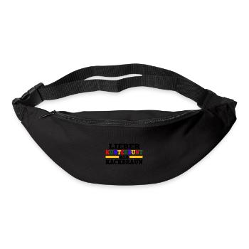 Lieber Kunterbunt Als Kackbraun Gegen Rechts - Gürteltasche - Schwarz - Vorne