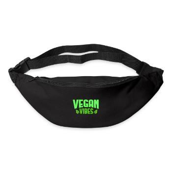 Conception de vibrations végétaliennes pour les fiers végétaliens - Sac banane - noir - Devant