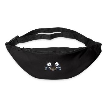Pandas d’échecs - Sac banane - noir - Devant