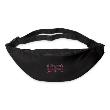 Bonjour mon amour. cadeau saint valentin. - Sac banane - noir - Devant