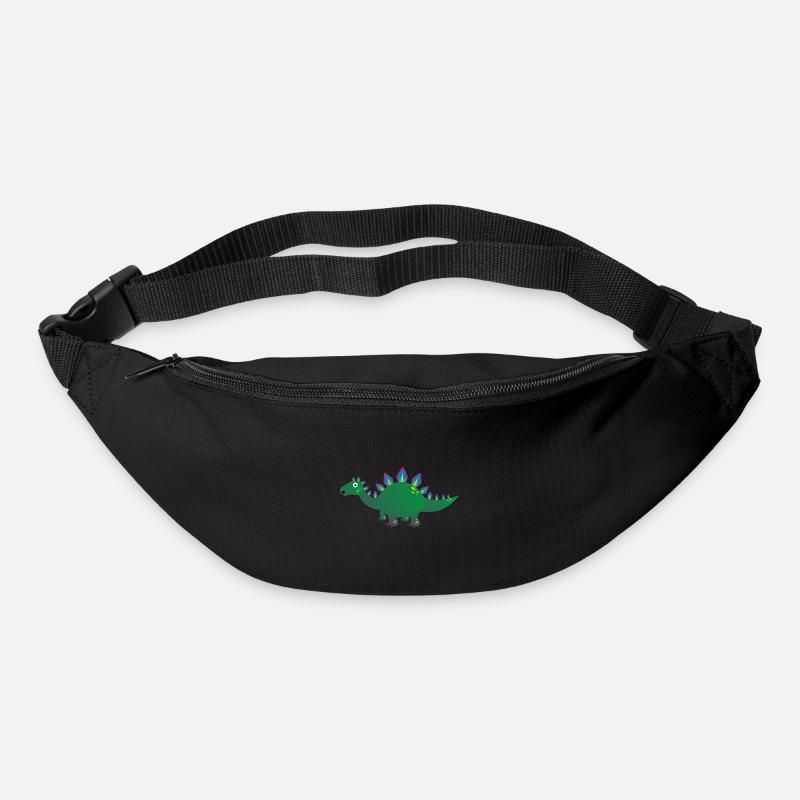 Dessin animé dragon dinosaure vert bébé - Sac banane - noir