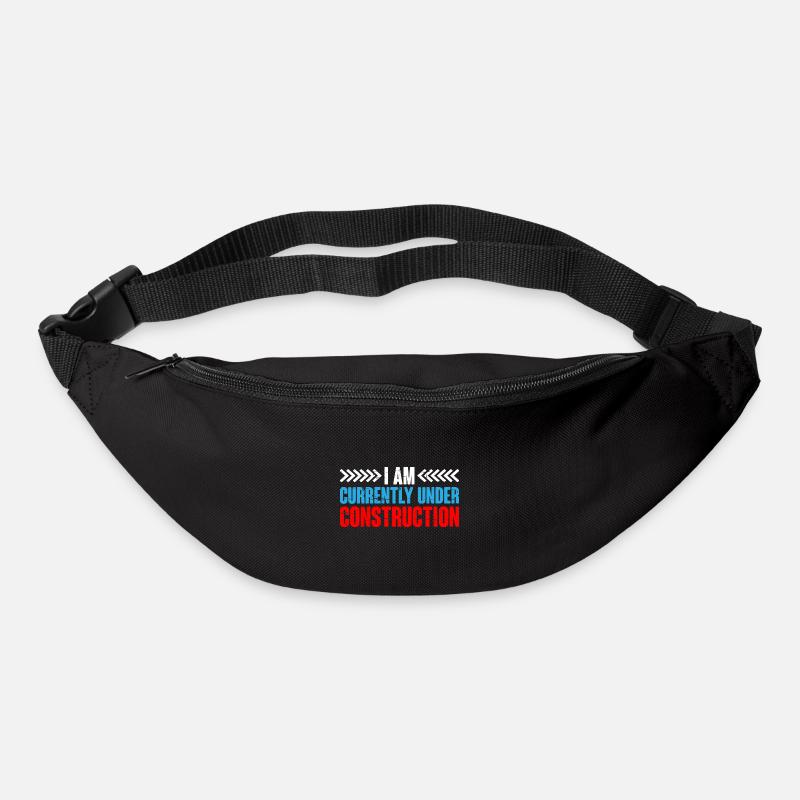 Je suis actuellement en construction 10 - Sac banane - noir