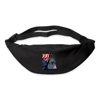 USA, Sterne und Gürtel - Gürteltasche - Schwarz - Vorne