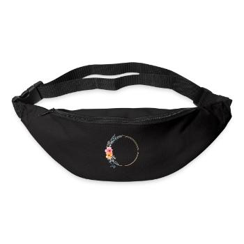 Customizable flowers, circle, colorful - Bum bag - black - Front