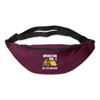 Pelle chargeuse sur pneus chantier de construction anniversaire - Sac banane - bordeaux  - Devant