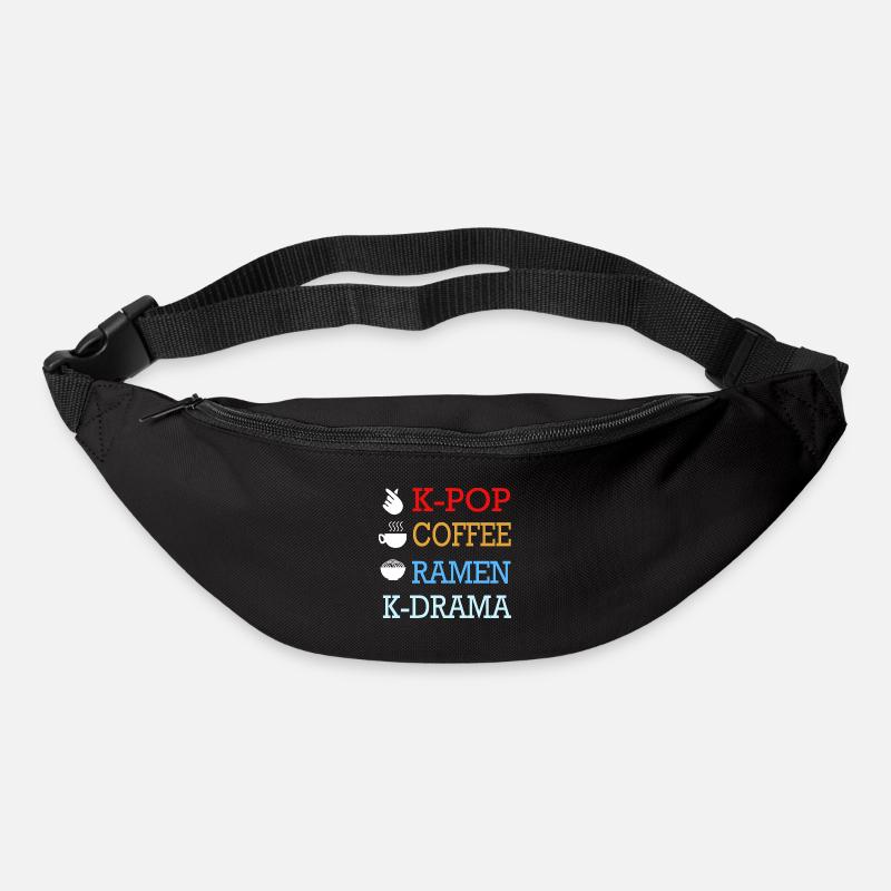 K-Pop Café Korea Pop Kdrama Kpop Corée - Sac banane - noir