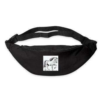 Pferd Pferde Pony Hengst Ross Gaul - Gürteltasche - Schwarz - Vorne