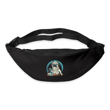 Mops Podcast Podcaster Geschenk - Gürteltasche - Schwarz - Vorne