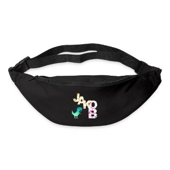 JAKOB - Beautiful boy name with dinosaur - Bum bag - black - Front