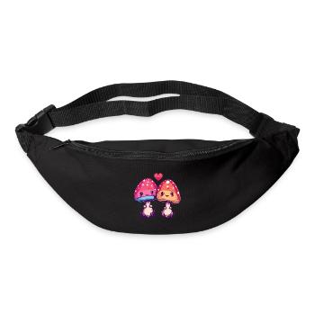 Mushrooms Couple Love Heart Comic - Bum bag - black - Front