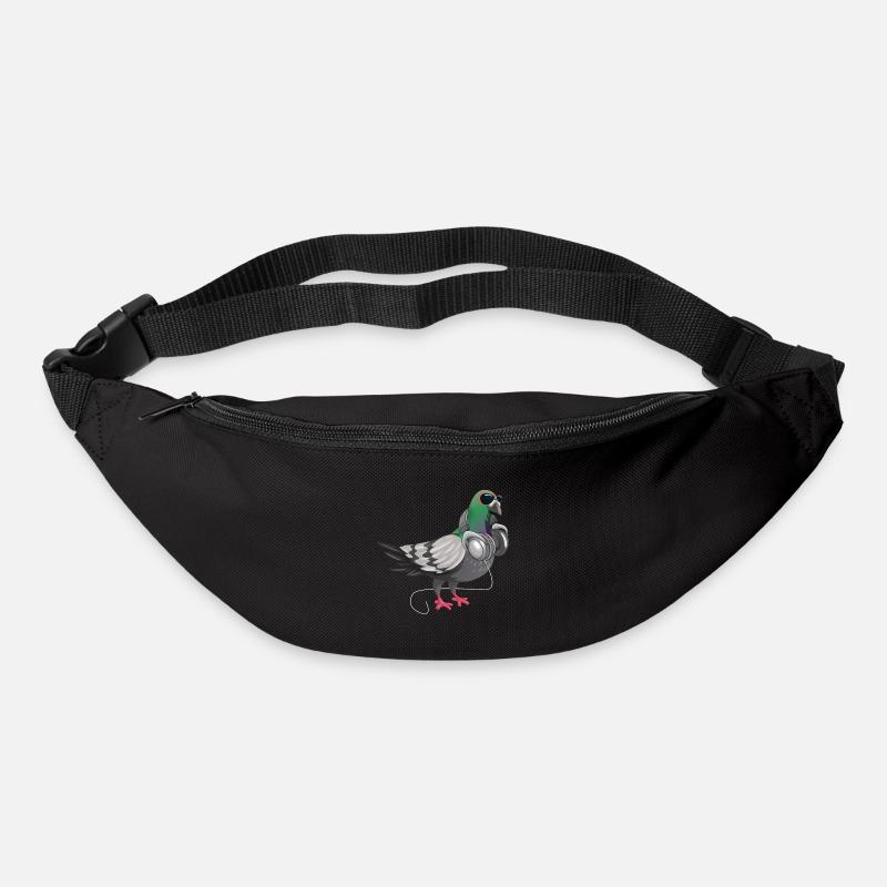 Drôle de techno sourd oreillers musique oiseaux - Sac banane - noir
