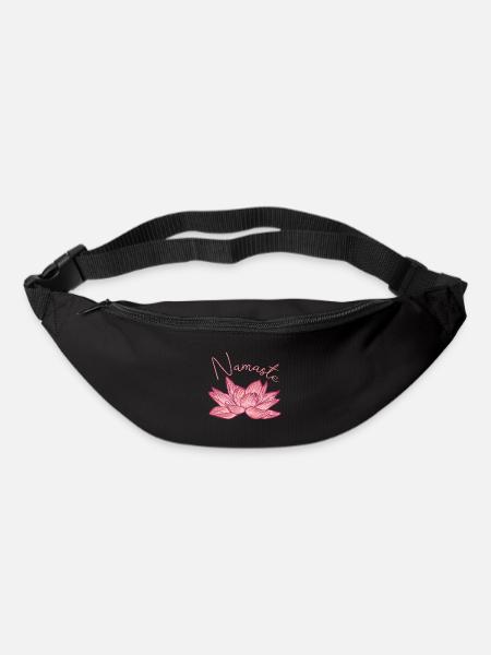 Buddha Mönch Namaste Blume Lotusblüte I Geschenk - Gürteltasche - Schwarz