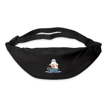 Sailor, Boat, Captain, Sailor, Piggy, Piglet - Bum bag - black - Front