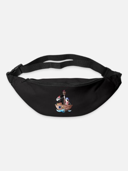 Petit pirate avec son bateau - Sac banane - noir