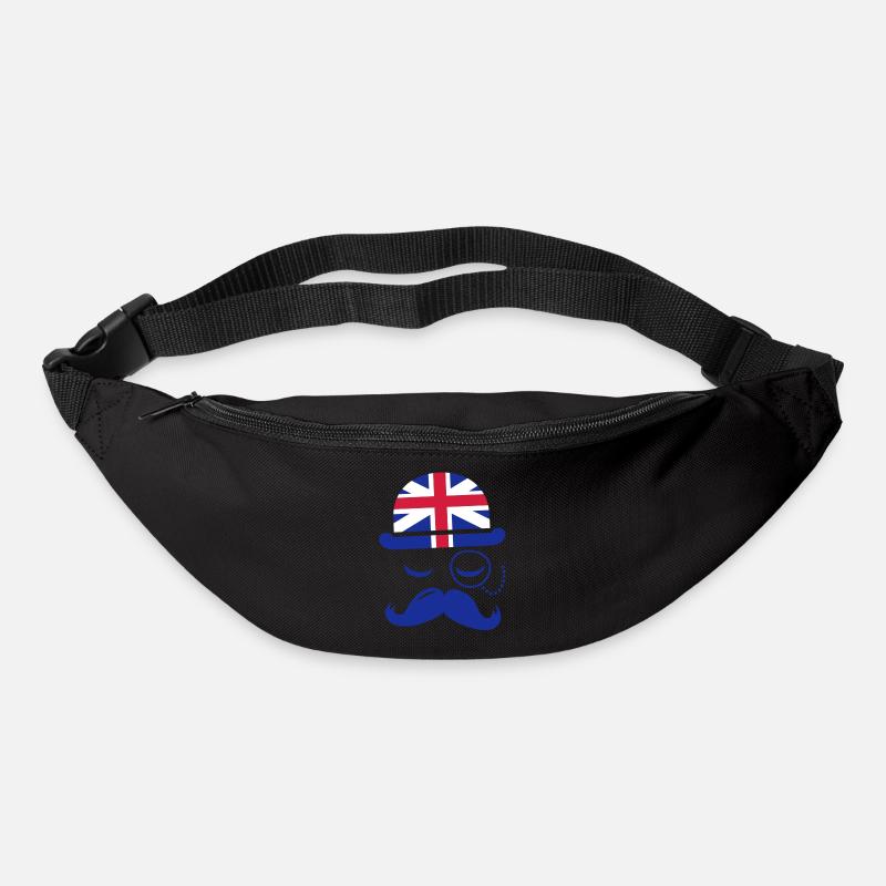 Gentleman anglais avec Moustache - Sac banane - noir