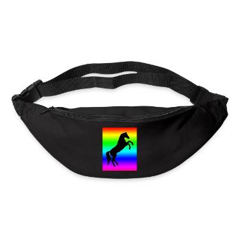 Regenbogen Pferd - Gürteltasche - Schwarz - Vorne