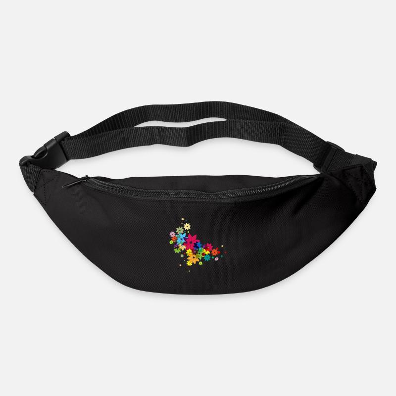 Fleurs d'été - Sac banane - noir