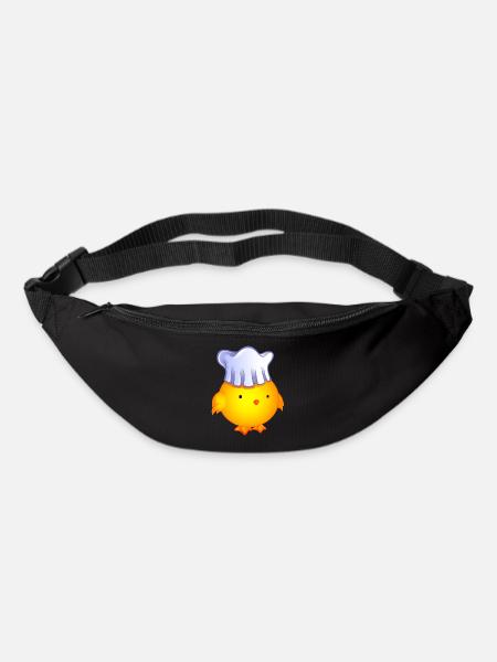 poussin cuisinier.png - Sac banane - noir