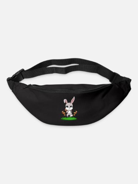 Easter bunny with Easter eggs in the basket - Bum bag - black