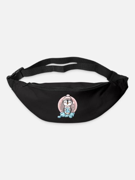 Pingouin fille avec bonnet et glaçons - Sac banane - noir