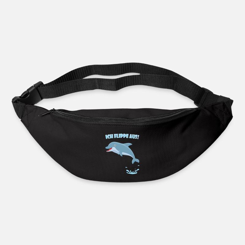 Delfin Spruch - Ich flippe aus (Geschenk) - Gürteltasche - Schwarz