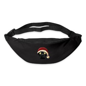 Chaton de Noël doux - Sac banane - noir - Devant