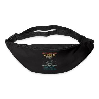 In Wirklichkeit denke ich ans Stockschießen - Gürteltasche - Schwarz - Vorne