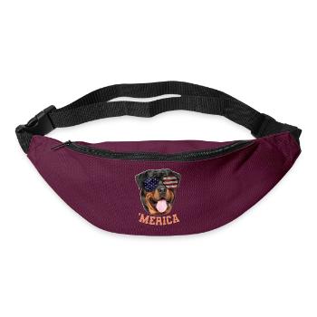 Merica Rottweiler Amerikanische Unabhängigkeitstag Geschenk - Gürteltasche - Burgunderrot - Vorne