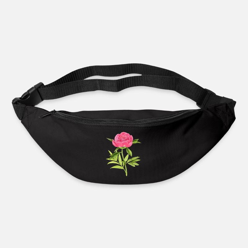 Pfingstrose - Gürteltasche - Schwarz
