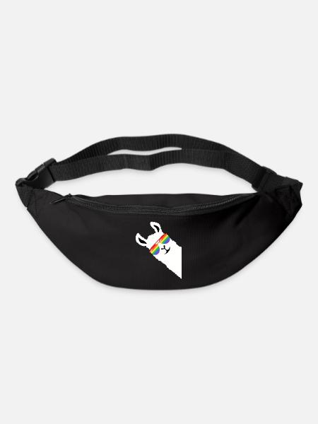 Arc-en-ciel LGBT Lama Gay Pride Alpaga - Sac banane - noir
