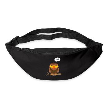 Eule Nö Nein Neinsager Kein Bock Faul Lustlos - Gürteltasche - Schwarz - Vorne