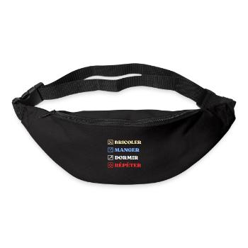 bricoler manger dormir humour bricolage bricoleur - Sac banane - noir - Devant