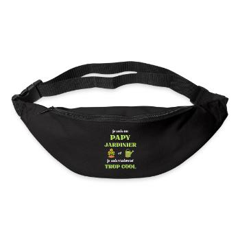papy jardinier humour jardinage homme papi jardin - Sac banane - noir - Devant