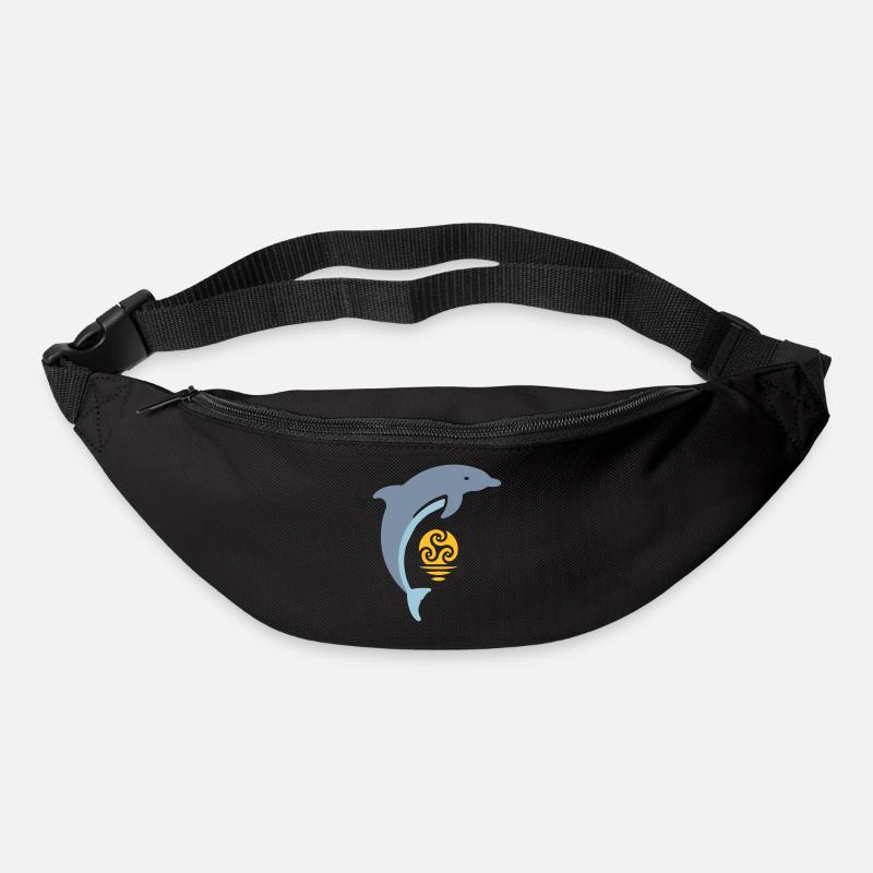 Dauphin tribal - Sac banane - noir
