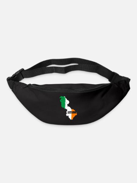 Leitrim Ireland Flag | County Outline Map - Bum bag - black